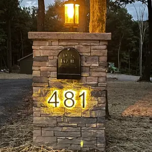 Nuevo diseño LED números de casa edificio retroiluminado números de casa señal de puerta para apartamento