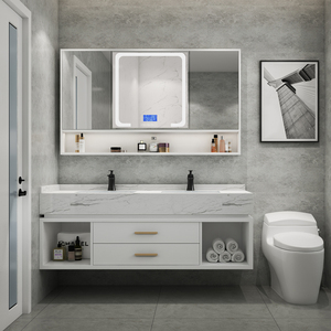 <span class=keywords><strong>Mueble</strong></span> de <span class=keywords><strong>baño</strong></span> de último diseño, armario con espejo de iluminación en <span class=keywords><strong>Nogal</strong></span> y marrón <span class=keywords><strong>oscuro</strong></span>, 2022 - Product Image 6