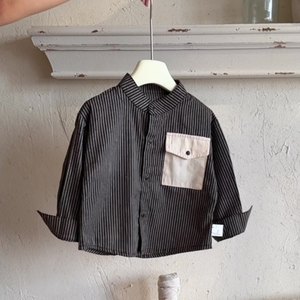 Automne enfants coton Blouse enfants à manches longues rayé chemise enfant en bas âge garçon vêtements mignons - Product Image 1