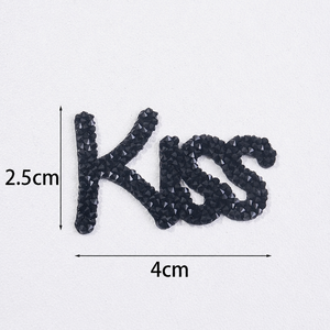 Decorazione a punta con lettere e faccine sorridenti, con strass, per fai da te, per maschere, borse, accessori, cappelli, abbigliamento - Product Image 2