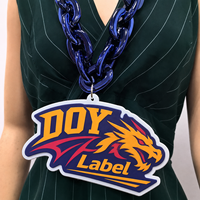 Chaînes en plastique ABS Led surdimensionnées et brillantes Vente en gros de grand logo personnalisé Collier médaille lettre en mousse EVA éclairée pour les fans de sport