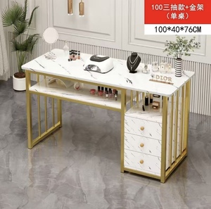 Zs Nice Modern Wood & Metal Salon <b>Nail</b> <b>Table</b> and Desk with Chair-Durable Commercial Furniture - Product Image 5
