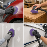 Disque de ponçage multi-trous en céramique violette 6 pouces 150 mm auto-agrippant P40-P800 pour ponçage automobile, bois et métal