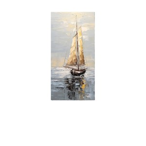 Hand Painted Oil Painting Sailboat Seascape Art Unframed Modern Entrance Hall Decorative Wall Art Impressionism Style - Product Image 5
