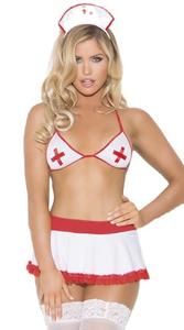 T889 性感女式花卉网纱透气涤纶分体护士服内衣批发 - Product Image 5