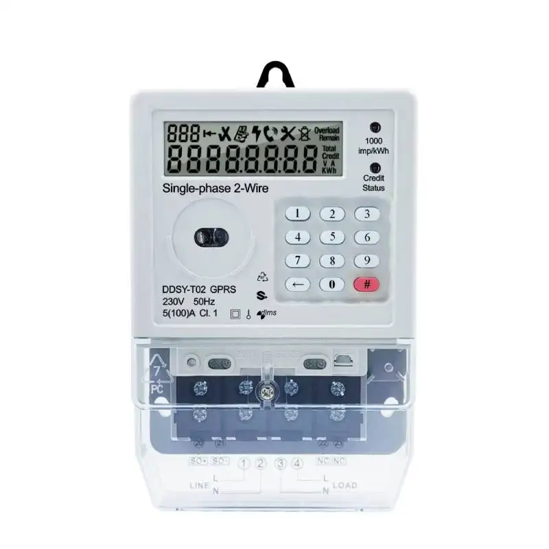 Misuratore prepagato YTL 5/80A Software di tipo Split certificato IDIS Watt Meters