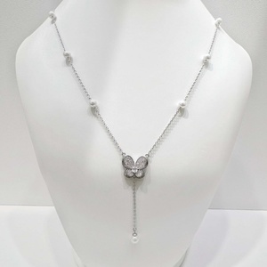 Collier pendentif perle en argent sterling 925 plaqué or, forme goutte d'eau, pour mariage d'été, chaîne longue classique pour femme. - Product Image 2