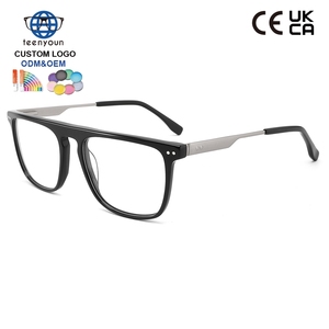 Montures optiques classiques carrées pour hommes Teenyoun, en acétate et métal, en stock - Product Image 1