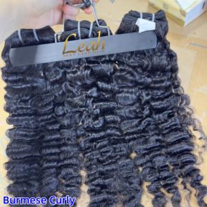 Pleine tête 3B3C birman bouclés cheveux bruts Double trame extensions vague cambodgienne bouclés faisceaux de vague naturelle - Product Image 6