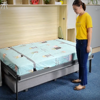 Canapé-lit moderne et doux, tapisserie intelligente discrète, horizontale, pour chambre à coucher, place, cadre métallique avec matelas à ressort, personnalisé, King/Queen