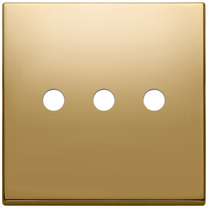 Gold <b>Plate</b> 3 Gang Round Wall <b>Switch</b> Cover 9.5 Cm Length 1.4 Cm Height - Product Image 1