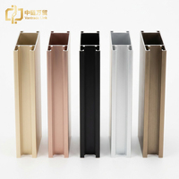 Profilé en aluminium anodisé or rose 6063 pour porte coulissante de placard sur mesure, pour machine de découpe CNC