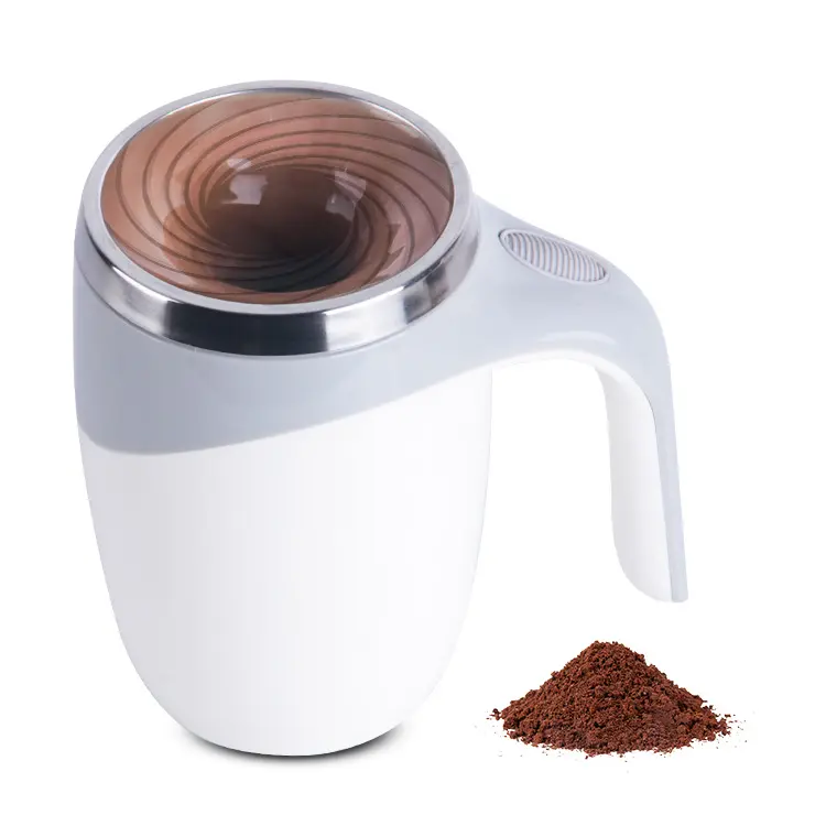 怠惰な自動磁石電気混合コーヒーマグプラスチックミルクスピンミキサーカップステンレス鋼磁気自動自己攪拌マグ