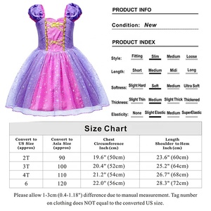 Vestido elegante de fiesta de cumpleaños con princesa Rapunzel, princesa enredada, niña, disfraces morados oscuros, conjuntos de 5 piezas para niños - Product Image 6