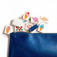 Pochette de luxe en similicuir végétalien avec fermeture éclair, organisateur de cartes et de jetons de Mahjong, étanche