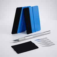 Kit d'outils d'installation TOPCAR 10 pièces pour film vinyle, PPF, film teinté pour vitres de voiture, raclette en feutre, raclette de finition pour carrosserie