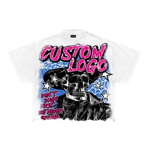 Streetwear Mock Neck Printing Distressed <b>T</b>-<b>Shirts</b> Thick <b>Collar</b> Heavyweight Men Custom Oversized <b>T</b>-<b>Shirt</b> Boxy Cropped <b>T</b> <b>Shirt</b> - Product Image 2