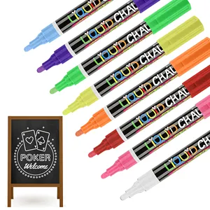 精细液体粉笔记号笔8计数可擦马卡龙粉彩绘图黑板低气味黑板笔套装