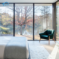 Ventana Fija de Aluminio con Rotura de Puente Térmico NF AS2047, Doble Vidrio Low-E, Diseño Moderno para Sala de Estar y Villa