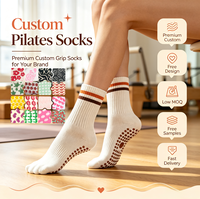 Chaussettes pour femmes en coton 100% avec design antidérapant, chaussettes de yoga, de ballet, de pilates, chaussettes imprimées avec logo sportif, chaussettes personnalisées