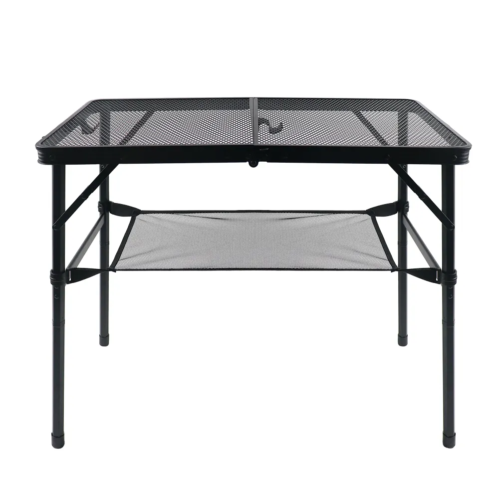 Mesa de barbacoa de aleación de aluminio para exteriores, práctica mesa ajustable para acampar, Picnic