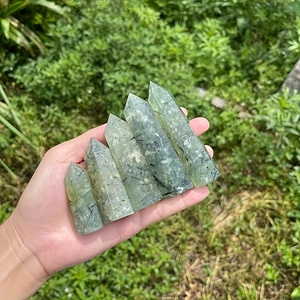 Vente en gros de tours de cristaux en pierre naturelle polie de style bohème (Pyrite, Prehnite) pour une décoration intérieure unique et des cadeaux de fêtes - Product Image 5