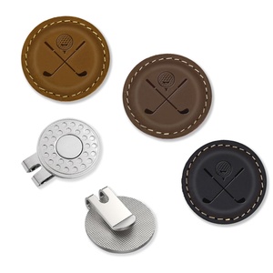 Custom Laser Logo Golf Ball Marker Chip Personalized Gift High-Grade Genuine Leather Golf Ball Marker for Engraving - Product Image 3