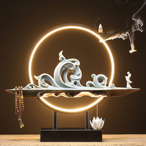 Zen ornement lumière rocaille eau qui coule <span class=keywords><strong>bureau</strong></span> <span class=keywords><strong>bureau</strong></span> décor lampe reflux brûleur d'encens lampe - Product Image 2
