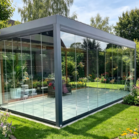 Pavillon bioclimatique extérieur en aluminium imperméable et résistant à la pluie, directement de l'usine