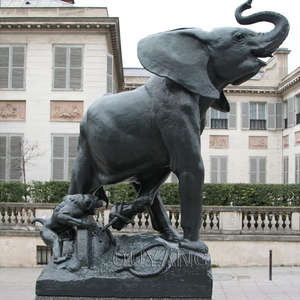 QUYANG特注屋外ガーデンデコレーション大型動物像ブロンズ象彫刻 - Product Image 3