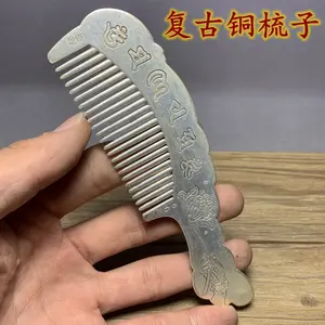 Nepal old silversmith hand-made Xiangyun Momofu silver comb collection silver hair comb fashion national wind silver comb folk