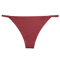 FLW Culotte string sexy pour femme, sous-vêtement en nylon taille basse confortable, culotte tricotée douce