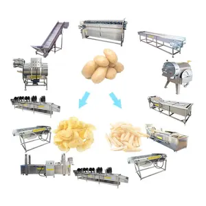 Potato french fries production line small scale potato chips making machine complete line potato chips making machine