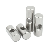 Écrou cylindrique en acier inoxydable 304/316 A2-70 A4-80, goujon croisé, écrou à insérer long pour meubles en bois, avec verrouillage intégré