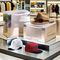 Boîtes d'emballage avec fenêtre en PVC à couvercle rabattable personnalisées boîte de casquette de baseball affichage de cadeaux d'achat boîte d'emballage de stockage de chapeau de mode logo imprimé