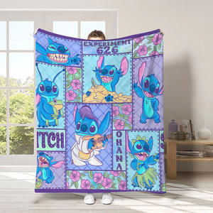 Nueva Manta de Felpa con Diseño de Stitch de Dibujos Animados 2026, Personalizable, Suave y Cálida, de Franela, para Sofá, Cama, Coche y Viajes - Product Image 5