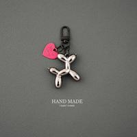 Porte-clés chien ballon style coréen, pendentif sac chiot métallique, porte-clés style cool sombre pour filles et couples
