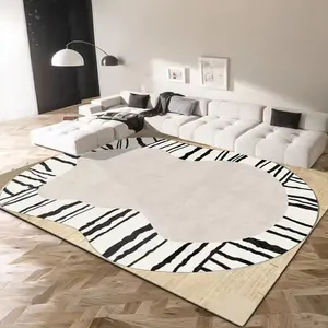 Factory Direct Sales Foot Mat Pet Friendly Faux Cashmere Modern 3D Living Room Carpets Polyester Folded Avoid Slipping Area Rugs