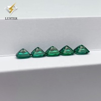 Pierre précieuse hydrothermale en vrac, émeraude de laboratoire de taille coussin, vert Colombie, cirage/entoilage, prix de gros par carat