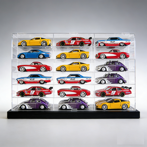 Vitrina de Pared Moderna Personalizada de Acrílico Transparente con Puerta Antipolvo para Autos de Juguete a Escala - Product Image 3