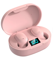Earphone TWS E6S Macaron, Stereo LED 5.0 Layar Digital Mini Sport, Earphone Nirkabel Gaming