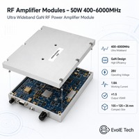 Module amplificateur de puissance RF linéaire GaN ultra large bande EvolE Tech EVOL-305 50W 400-6000MHz DC28V avec contrôle DB et sortie SMA-KFD faible