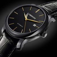 Pour LOBINNI personnalisé luxe hommes montre mécanique résistant à l'eau automatique montre-bracelet bracelet en cuir Miyota classique Design Simple