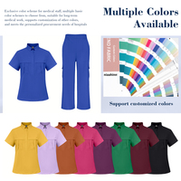 Tenues médicales extensibles en spandex de qualité supérieure pour femmes, col montant, multi-poches, uniforme de médecin, couleur personnalisée, marque privée