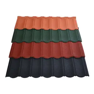 Colored Stone Coated Metal Roofing Tiles Stone Coated Metal Roof Tile Stone Coated Roof Plate Fish-Scale Tiles