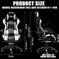 Chaise de bureau ergonomique noire avec repose-pieds, massage 7 points, chaise de gaming avec lumières et haut-parleurs - MOQ 1 pièce