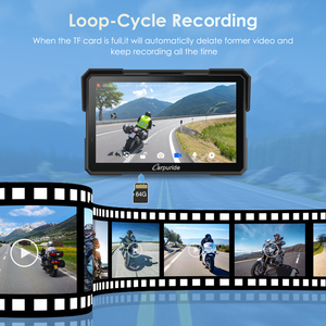 Carpuride W702Plus Grabadora de Conducción para Motocicleta de 7 Pulgadas con Pantalla Táctil, Cámara Inalámbrica, Carplay/Android Auto, Resistente al Agua IP67 - Product Image 5