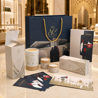 Ensemble d'emballage de parfum de luxe personnalisé, boîte cylindrique à feuille d'or, boîte à rabat, sac en papier, marque de parfum arabe, matériaux recyclés, portable