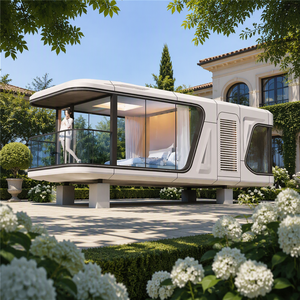 บ้านสำเร็จรูปเคลื่อนที่ 2 ห้องนอน บ้านคอนเทนเนอร์เหล็กทรงแคปซูลอวกาศ พร้อมห้องครัวและห้องน้ำ ขนาด 5800*2480*2200 มม. - Product Image 1
