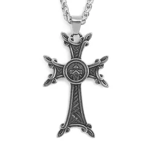 Stainless Steel Religious Jewelry Necklace Pagan Jewelry Celtic Cross Necklace